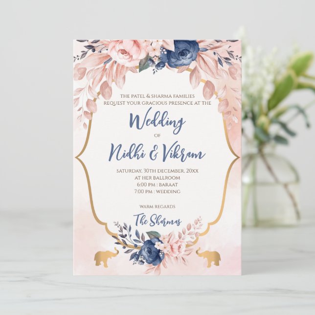 Inbjudningar till indiska bröllop och Hindu bröllo (Stående Fram)