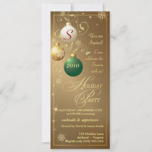 Inbjudningar till julfest - Elegant Antique Guld