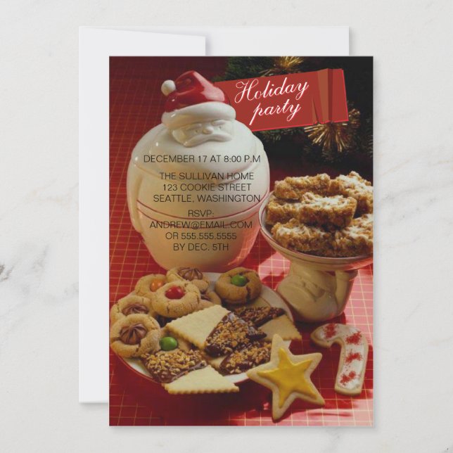 Inbjudningar till julfesten Santa cookie burk (Framsida)