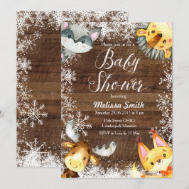 Inbjudningar till julgranar, Rustic Woodland Baby 