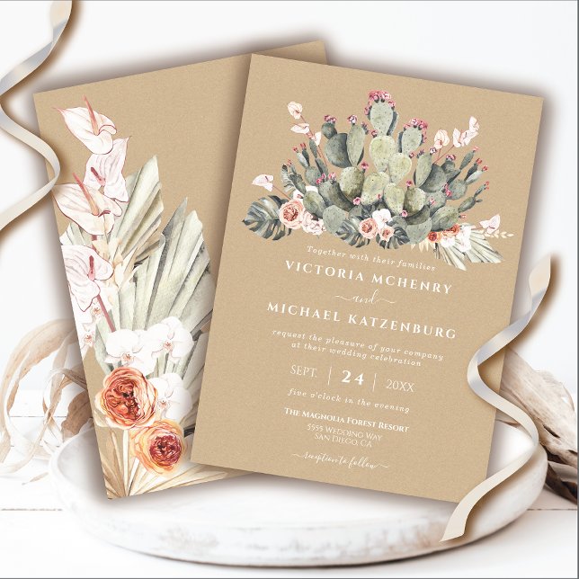 Inbjudningar till Kraft och Cactus Wedding (Skapare uppladdad)