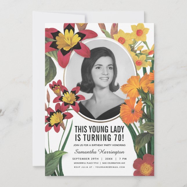 Inbjudningar till kvinnor på födelsedagen - gammal (Framsida)