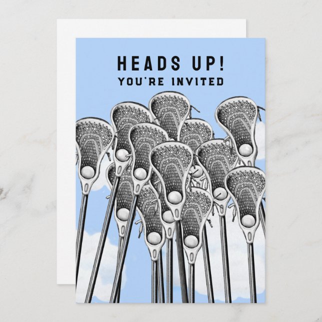 Inbjudningar till Lacrosse-fest för lag (Fram/baksida)