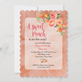 Inbjudningar till Little Peach Baby Shower