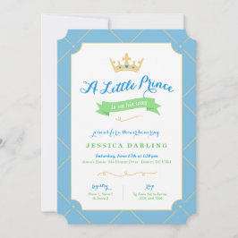 Inbjudningar till Little Prince Baby Shower | Blå