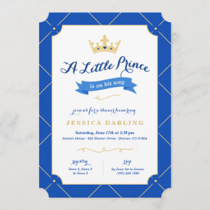 Inbjudningar till Little Prince Baby Shower Roya
