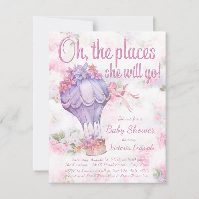 Inbjudningar till luftballongens babyvisningsprogr (Framsida)