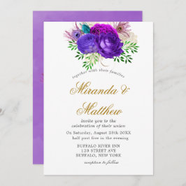 Inbjudningar till lyxfiesta Peacock Glitter bröllo