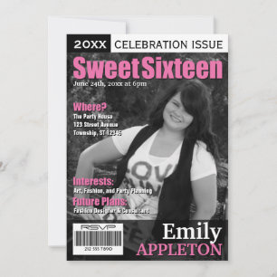 Inbjudningar till Magazine Cover Fuchsia-Sweet six