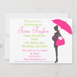 Inbjudningar till Magenta Silhouette Baby Shower