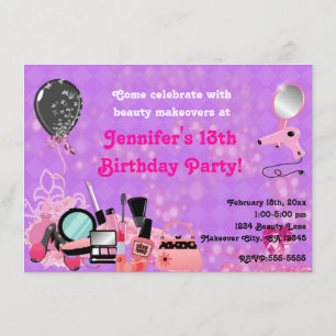 Inbjudningar till Makeover Smink Flicka Party