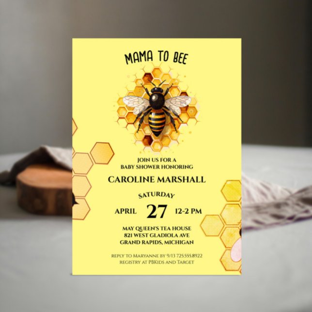 Inbjudningar till mamma till Bee Baby Shower (Skapare uppladdad)
