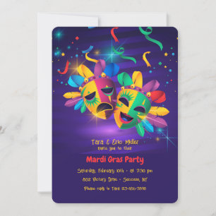 Inbjudningar till Mardi Gras Mask-partiet