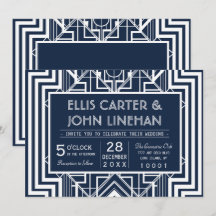 Inbjudningar till marint geometriskt bröllop