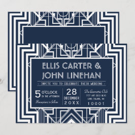 Inbjudningar till marint geometriskt bröllop