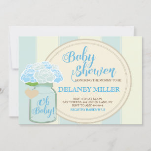 Inbjudningar till Mason Burk Blue Baby Shower