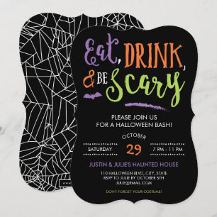 Inbjudningar till matdryck och skum Halloween fest