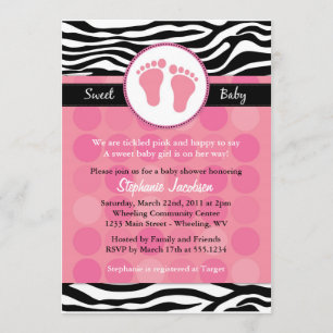 Inbjudningar till Mod Zebra tryck Baby Shower