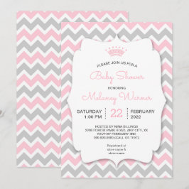Inbjudningar till modern Krona Girl Baby Shower