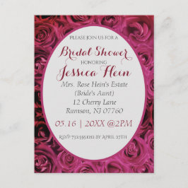 Inbjudningar till möhippa Rosa ros Vykort