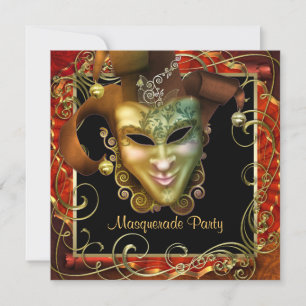 Inbjudningar till orange Black Guld Masqueraparty