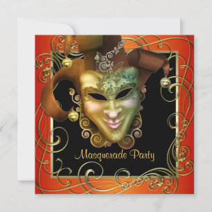 Inbjudningar till orange Black Guld Masqueraparty
