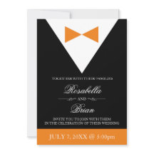 Inbjudningar till Orange och svartvitt| Fall Tuxed