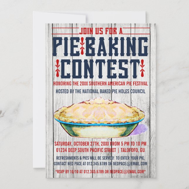 Inbjudningar till Paj Baking Tävling (Framsida)