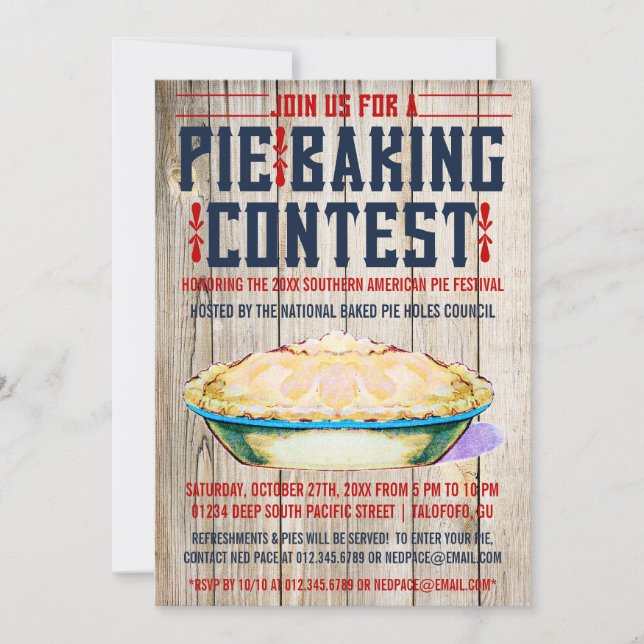 Inbjudningar till Paj Baking Tävling (Framsida)