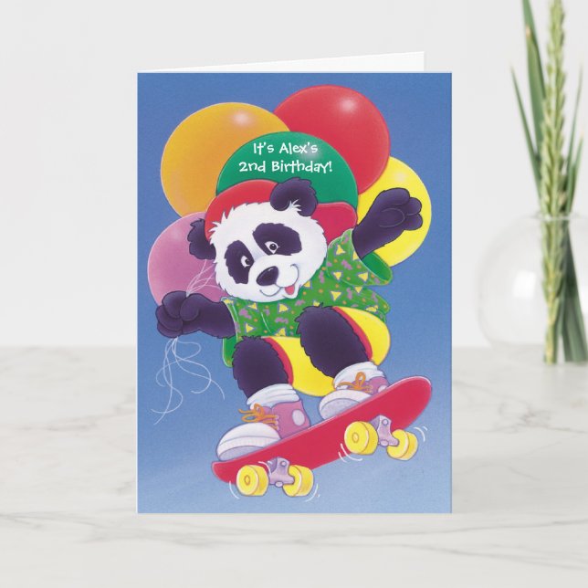 Inbjudningar till panda-anpassade på födelsedagska (Framsida)