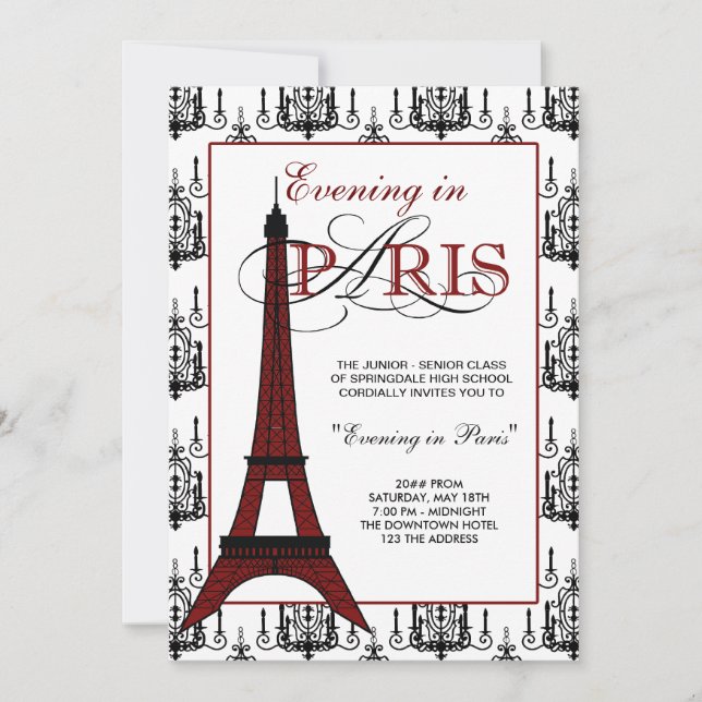 Inbjudningar till Paris-bal (Framsida)