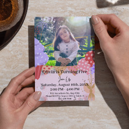 Inbjudningar till Peachy White Photo Birthday - Cu