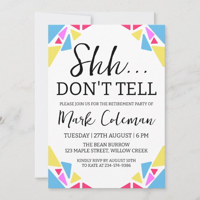 inbjudningar till pension-företag med överraskning (Framsida)