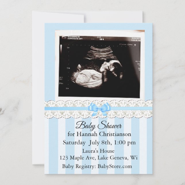 Inbjudningar till personlig Ultrasound Baby Shower (Framsida)