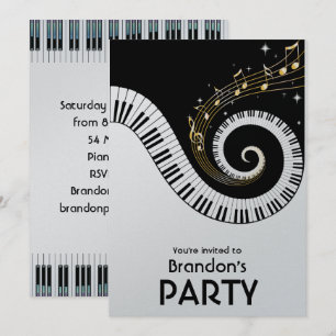 Inbjudningar till Piano Nycklar och Guld Music Met