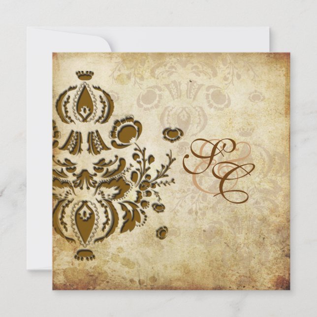 Inbjudningar till PixDezines Vintage Dolcè Damask (Framsida)