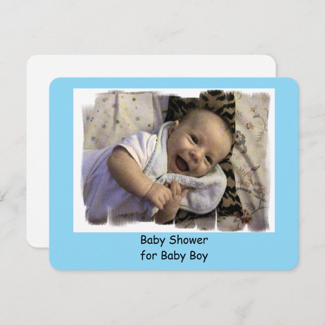 Inbjudningar till Pojke Shower (Fram/baksida)