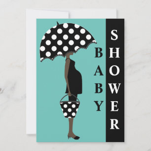 Inbjudningar till Polka Dot Baby Shower {Teal}