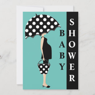 Inbjudningar till Polka Dot Baby Shower {Teal}