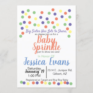 Inbjudningar till Polka Dot Baby Sprinkle Baby Sho