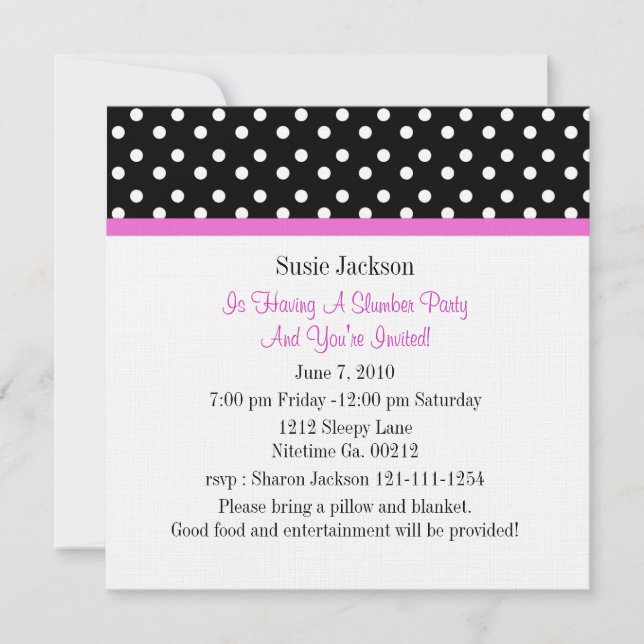 Inbjudningar till Polka Dot Butterfly Party (Framsida)