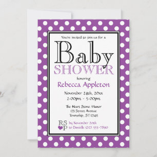 Inbjudningar till Polka Dot Lila Baby Shower