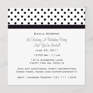 Inbjudningar till Polka Dot Party
