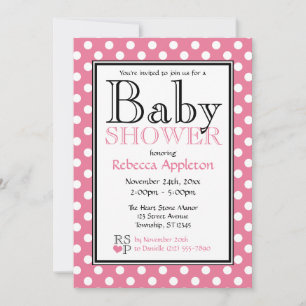 Inbjudningar till Polka Dot Rosa Baby Shower