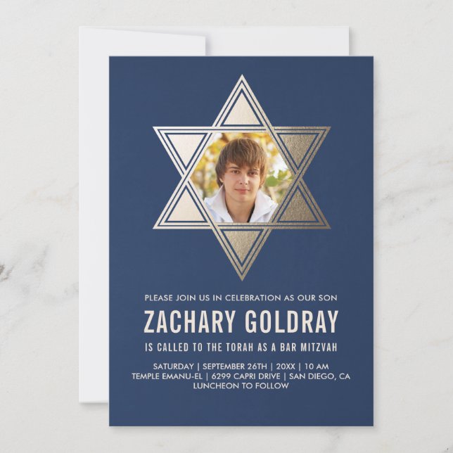 Inbjudningar till Pub Mitzvah| Faux Gold Foil Star (Framsida)