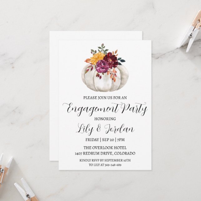 inbjudningar till pumpfall-förlovningsfest (Fram/Back In Situ)