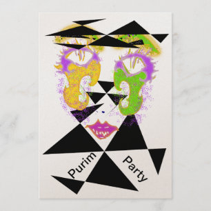 Inbjudningar till Purim Party Firande Abstrakt Sti