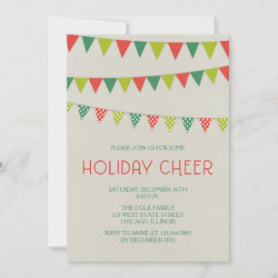 Inbjudningar till Red and Grönt Bunting Julfest