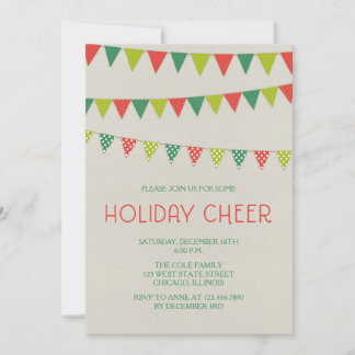 Inbjudningar till Red and Grönt Bunting Julfest