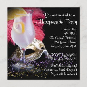 Inbjudningar till Red Black Masquerad Party